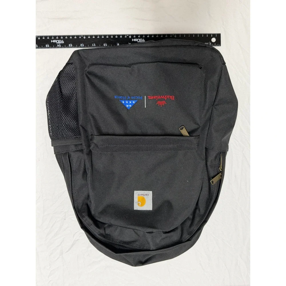 Carhartt Budweiser Folds of Honor Black Canvas Backpack Work Bag Everyday Carry